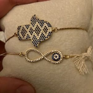Hamsa and infinity bracelet